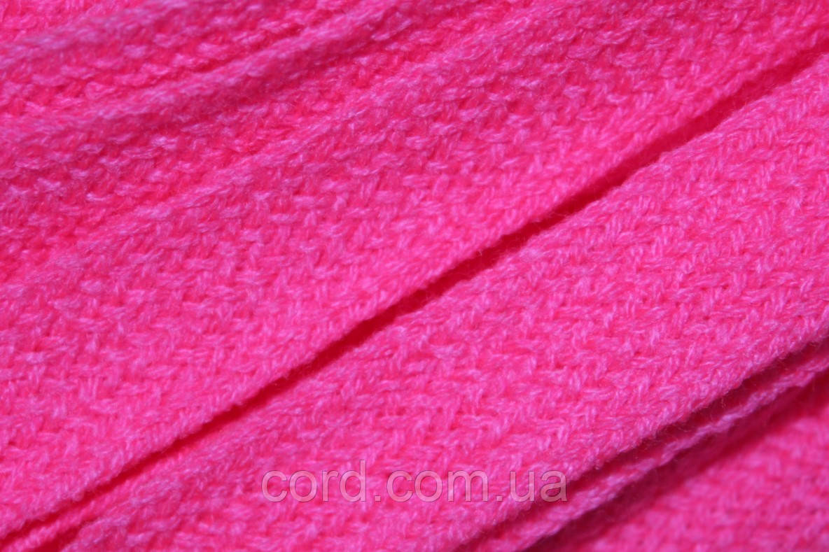 Тесьма(стрічка) шнур плоский акрил 15мм малиновий моток 50м, фото 1