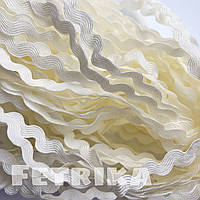 Тасьма "Берізка" бежева, стрічка "Зігзаг", 5 мм