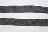 Тесьма(стрічка) шнур плоский акрил 15мм темно-сірий моток 50м, фото 2