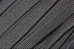 Шнур плоский чехол поліестер 15мм чорний моток 50м