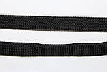 Шнур плоский чехол поліестер 15мм чорний моток 50м, фото 2