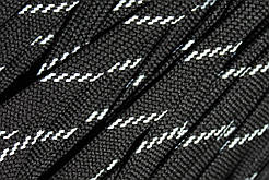 Шнур плоский чехол поліестер 15мм чорний+білий моток 50м