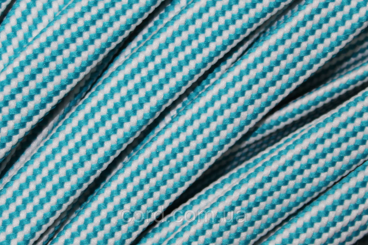 Шнур плоский чехол поліестер 15мм морська хвиля+білий моток 50м, фото 1