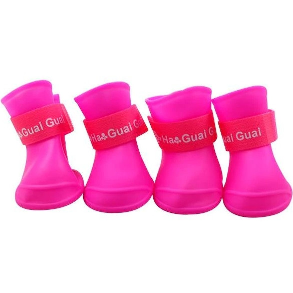 Непромокальні гумові чоботи для собак, рожевий, гумове взуття для собак дрібних, середніх, великих порід