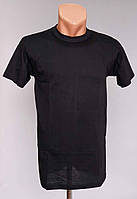 Мужская черная футболка с круглым вырезом горловины