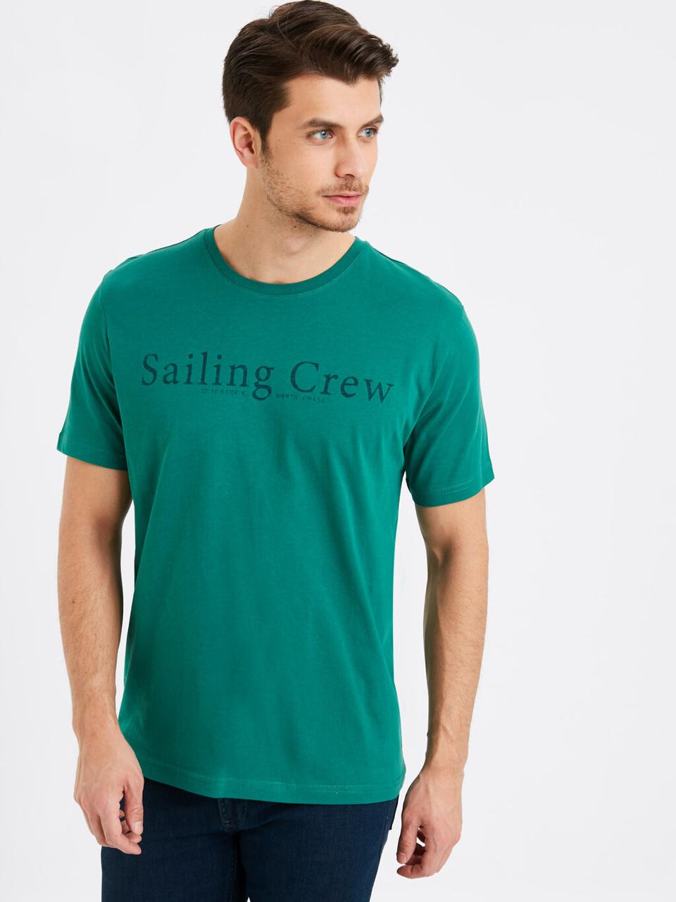 Зелена чоловіча футболка LC Waikiki/ЛС Вайкі Sailing Crew