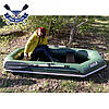 Човен надувний Ладья ЛТ-250АСБТ двомісний гребний човен ПВХ з бризковідбійником ТРАНЦЕМ і слань-килимком, фото 4