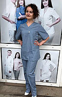 Медицинский костюм женский больших размеров 60-64 "Аврора ", хирургический костюм с коротким рукавом.
