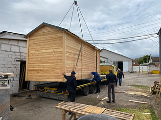 Деревянная мобильная баня 6х2,4 под ключ 15