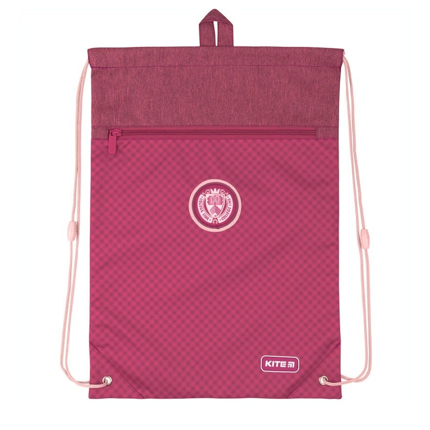 Сумка для змінного взуття з кишенею Kite K20-601M-3 College Line pink, фото 1
