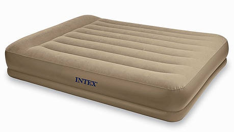 Intex 67748 Двоспальне надувне ліжко Pillow Rest Mid-Rise Bed 203х152х38см, фото 1