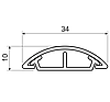 LO 35 LD підлоговий кабельний канал(темно сірий) 34х10мм; Серія LО для підлоги; ПВХ, фото 2