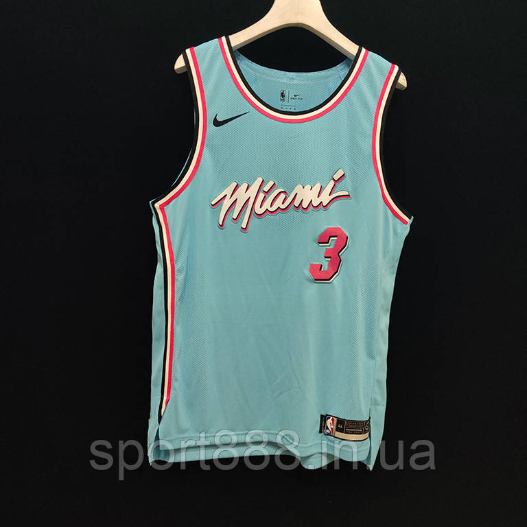 Чоловіча майка блакитна Nike Wade #3 Swingman Jersey команда Маямі Хіт