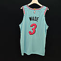 Чоловіча майка блакитна Nike Wade #3 Swingman Jersey команда Маямі Хіт, фото 2