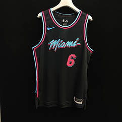 Чоловіча майка чорна Nike King James #6 Swingman Jersey команда Маямі Хіт