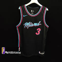 Оригінальна чоловіча майка чорна Nike Wade #3 Swingman Jersey команда Маямі Хіт