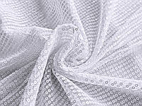 Сетка пайетки уценка (текстильный брак), белый матовый