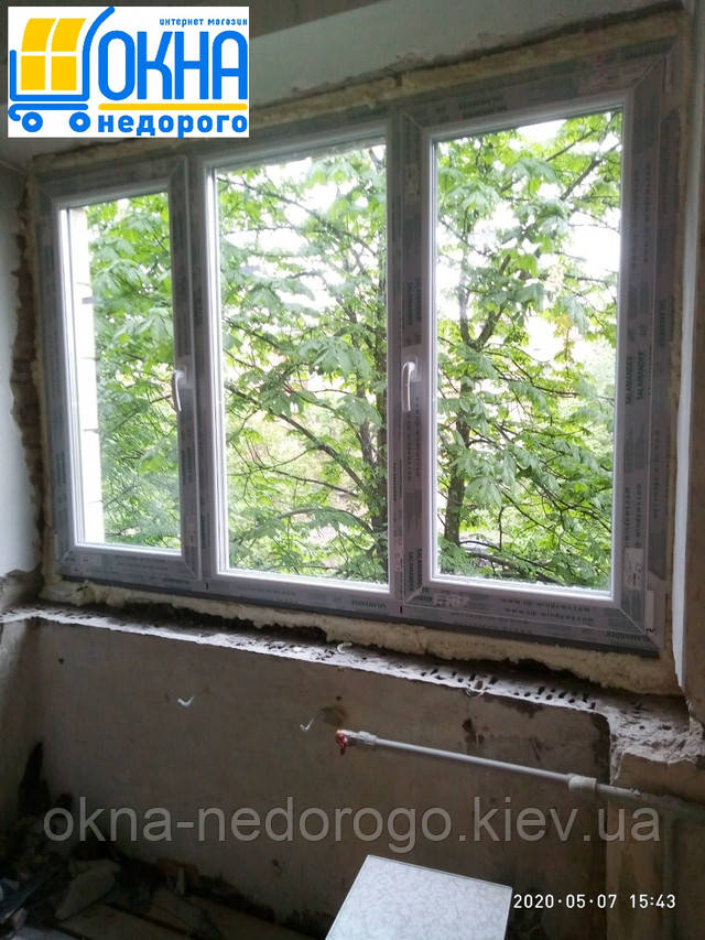 Тристулкове вікно Salamander Київ вул. Шевельова 49/20 фото ➡ © Вікна Недорого