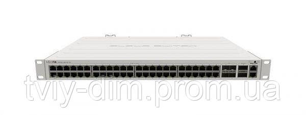 Комутатор MikroTik CRS354-48P-4S+2Q+RM (48xGE PoE+, 4xSFP+, 2xQSFP+, 750W max, L3) (код 1112420)