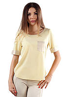 Яркая летняя футболка для женщин (размеры XS-3XL в расцветках) S, желтый