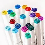 Набір маркерів професійних двосторонніх спиртових Touch Smooth 80 кольорів для скетчингу в чохлі, фото 3