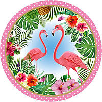 Тарелки детские одноразовые "Фламинго"