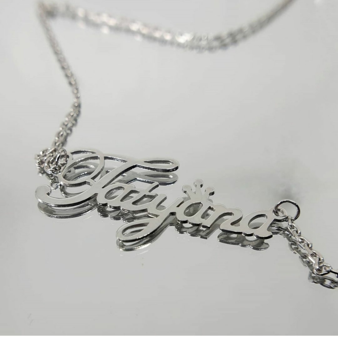 Срібна іменна ланцюжок Тетяна Tatyana 925пробы