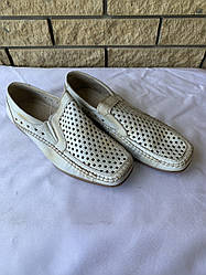 Туфлі чоловічі літні дуже хорошої якості на поліуретановій підошві JIESEDER 43, Бежевий