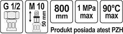 Соединительный шланг F/M 1/2" M10x1 800 мм Fala 71850, фото 3