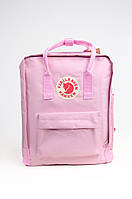 Однотонный рюкзак Fjallraven Kanken Classic 16 л с тканевой подкладкой, розовый