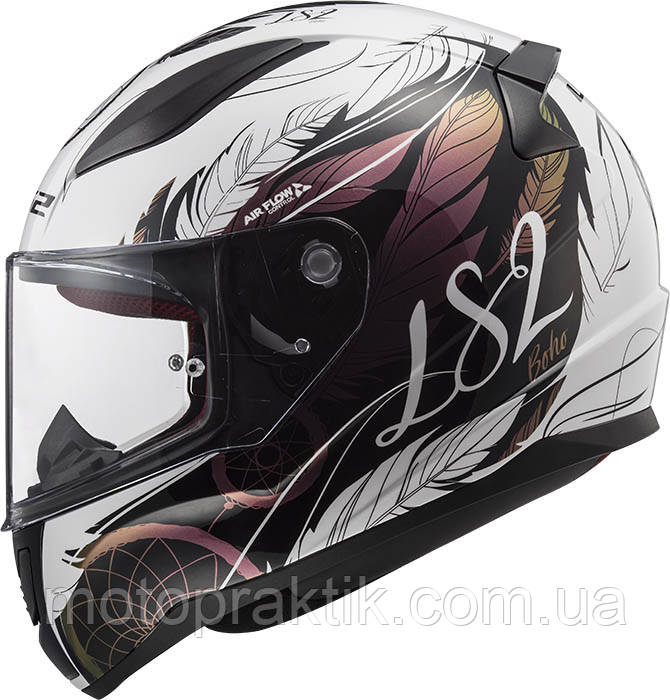 LS2 FF353 RAPID BOHO WHITE BLACK PINK, XS Мотошолом інтеграл