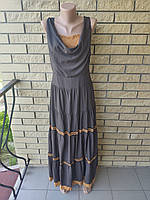 Платье, сарафан, костюм( платье с болеро) коттоновый длинный, в пол, есть большие размеры WHOLE FORKS, Турция