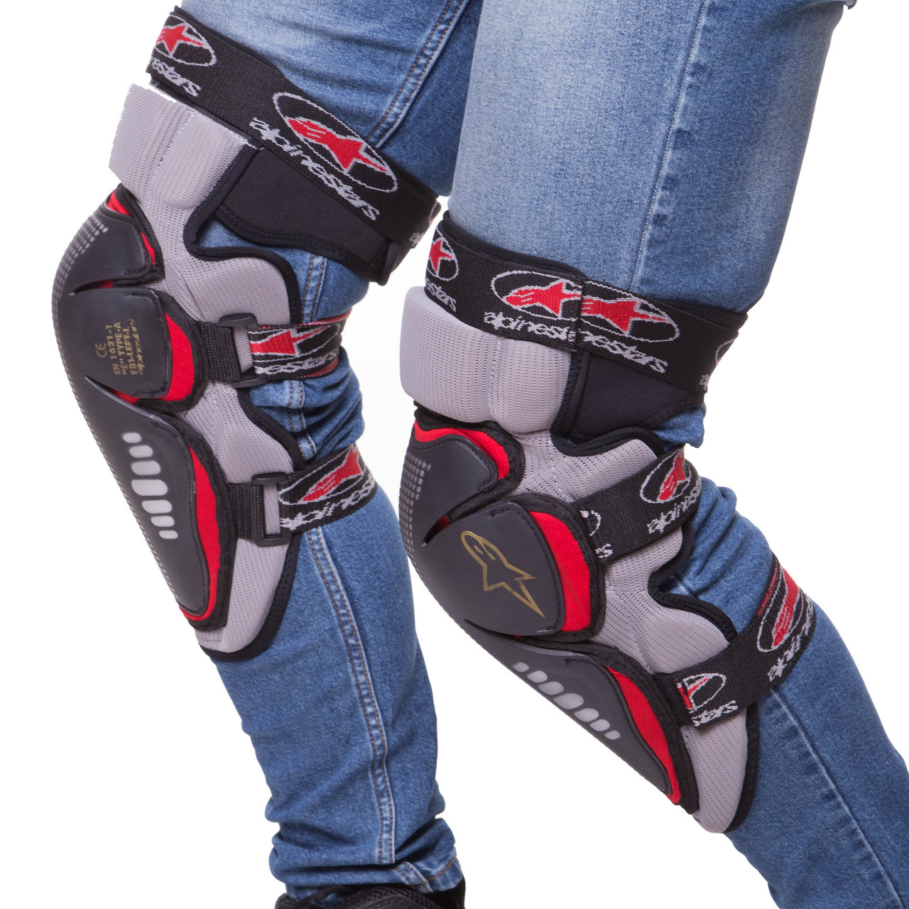 Мотозахист Alpinestars (коліно, гомілка) MS-4320 Black-Red-Grey