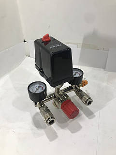 Автоматика в зборі TIREX 380V з двома манометрами та клапаном для полегшення запуску компресора