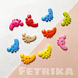Ґудзики "Следи" пластикові, 1,2*2,2 см (5 шт.), Мікс, фото 3