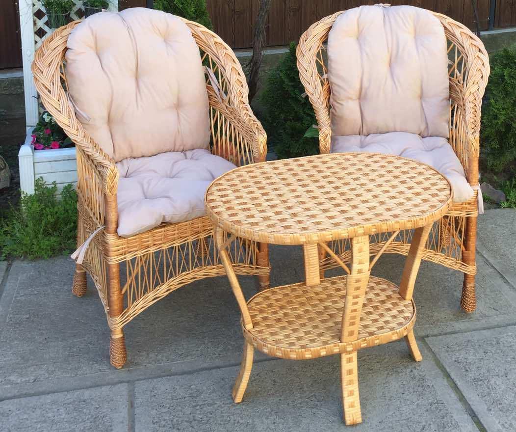 Меблі плетені з журнальним столом  ⁇  меблі з лози з накидками  ⁇  меблі з лози плетені