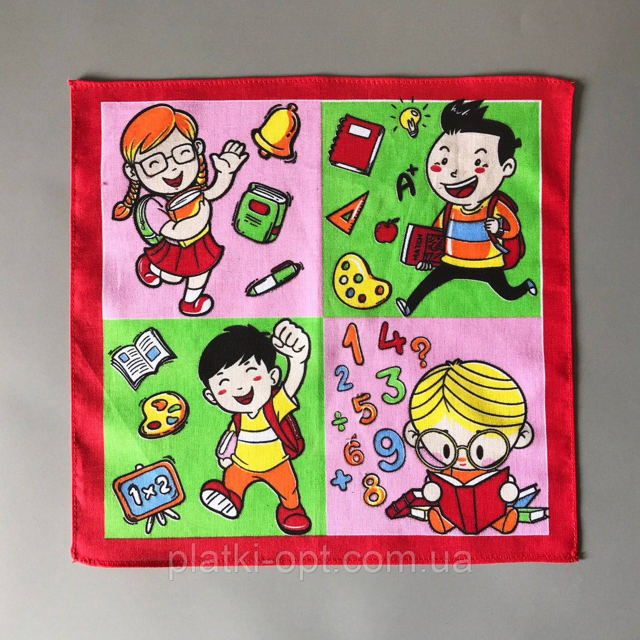 Дитячий носовичок "Школярі" (батист) 10 шт., фото 1