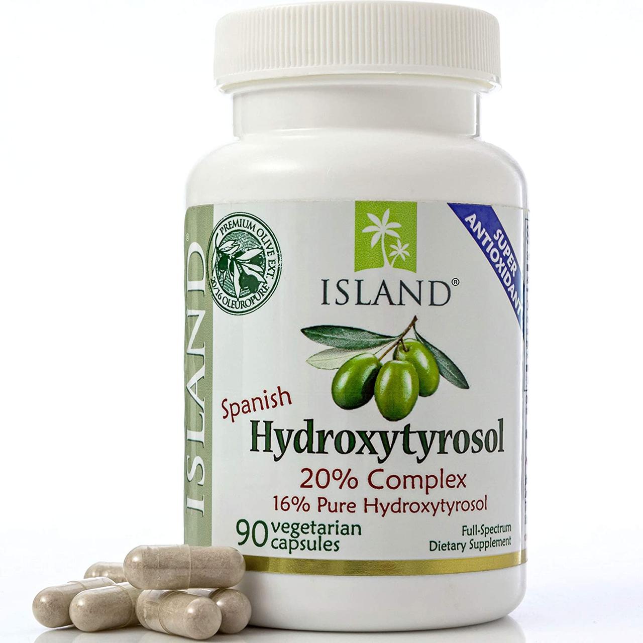 Гідрокситирозол Hydroxytyrosol Complex TM Island Nutrition, 100 мг, 90 капсул, фото 1