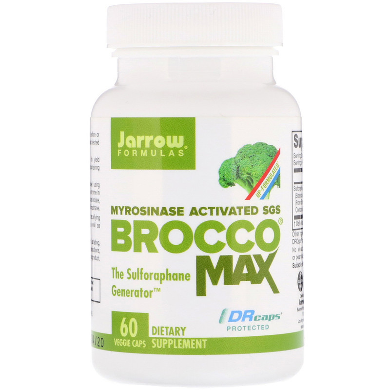 Jarrow Formula, екстракт насіння броколі BroccoMax, активований міриназою SGS, 60 капсул