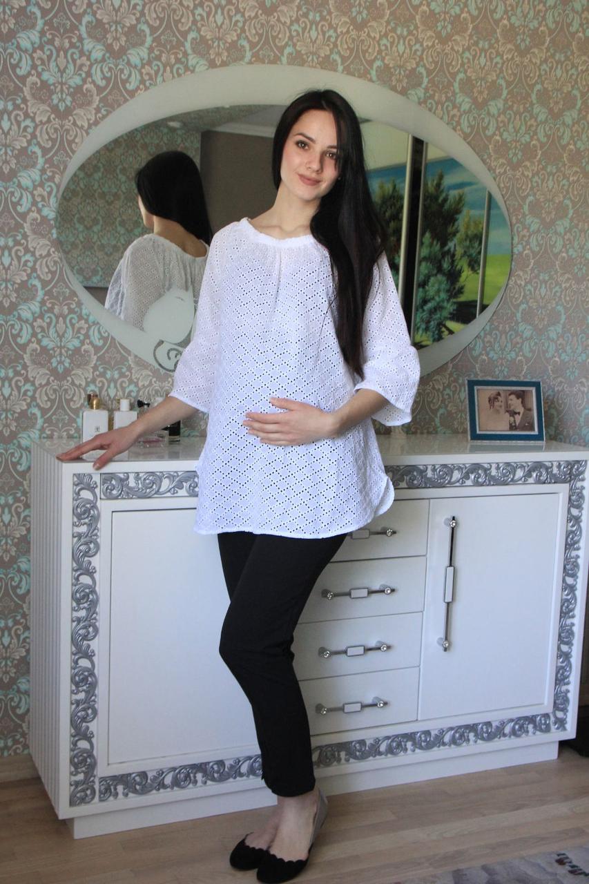 Блуза ошатна для вагітних Pregnant Style Luna 44 біла