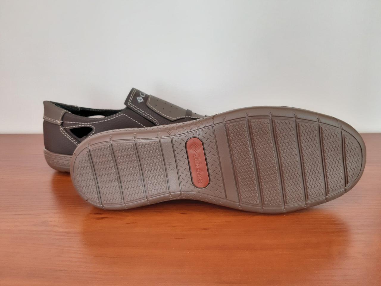 Мужские летние туфли коричневые прошитые ( код 1822 ) - фото 8 - id-p1186873538