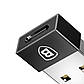 Адаптер перехідник USB на Type-C BASEUS Exquisite (USB 2.0, 480 Mbps, OTG). Black, фото 2