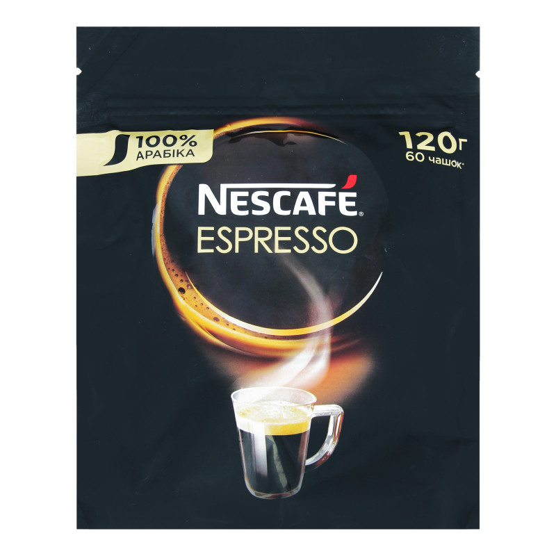 Нескафе Еспресо кава розчинна 120 грам в м'якій упаковці, фото 1