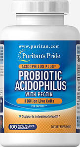 Пробіотик ацидофільний із пектином Puritan's Pride Probiotic Acidophilus with Pectin 100 капс.