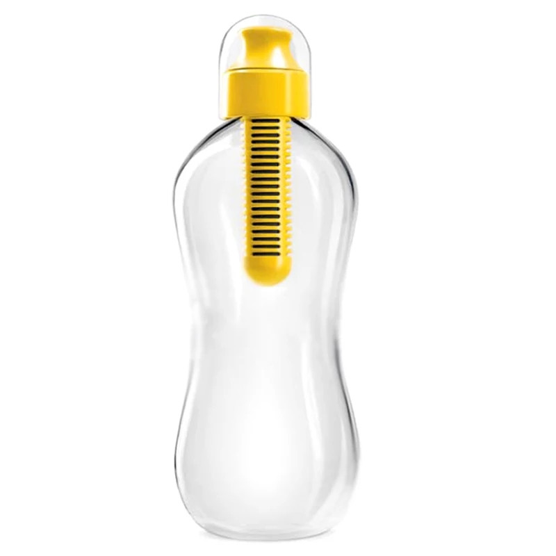 Туристический фильтр для очистки. Угольный фильтр с пляшкой 550 ml. желтый.