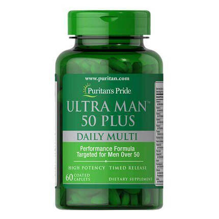 Вітаміни для чоловіків 50+ Puritan's Pride Ultra Man 50 Plus 60 капс., фото 1