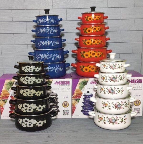 Набір емаль каструль із 5-підм BN-079 (4 шт./ясть), фото 1