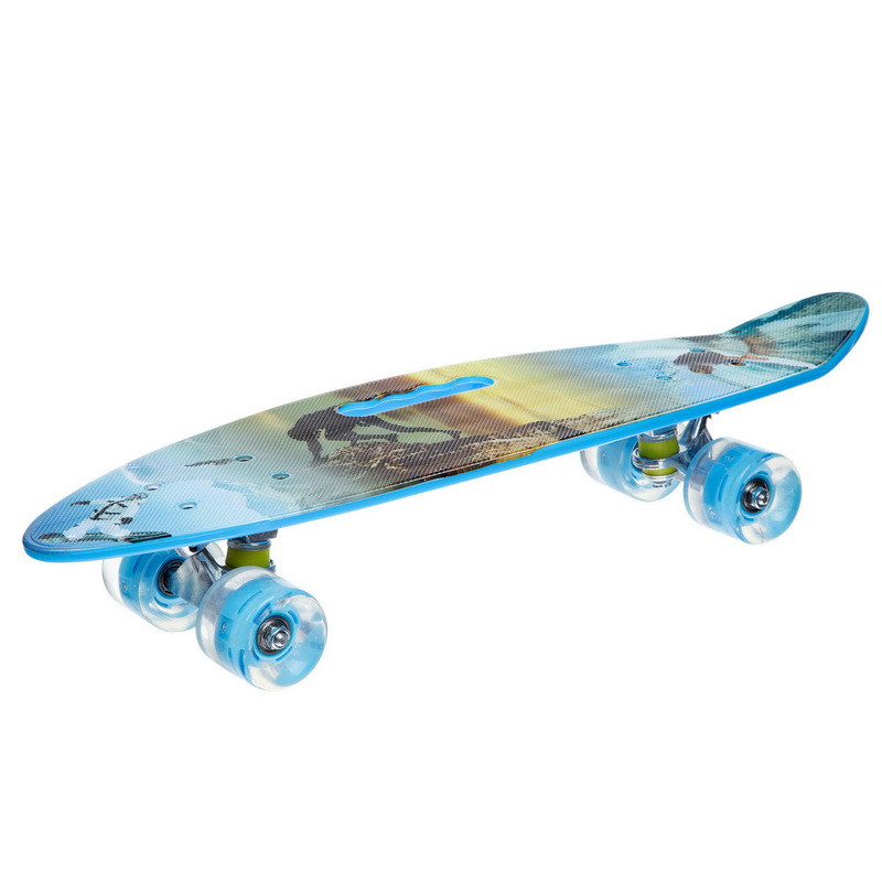 Пеніборд, скейтборд пластиковий Penny Board 22 дюйми зі світними колесами (SK-885-5)