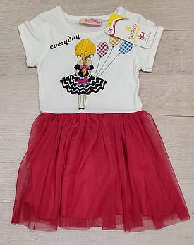 Дитяча сукня з коротким рукавом c принтом "every" /3-4 / 86-92