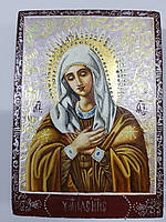 Рукописна ікона Божої Матері «Розчулення» 12.7 см х 9.2 см